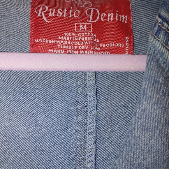 Rustic Denim blazer jacket with pearl like buttons on pockets. - Picture 8 of 8